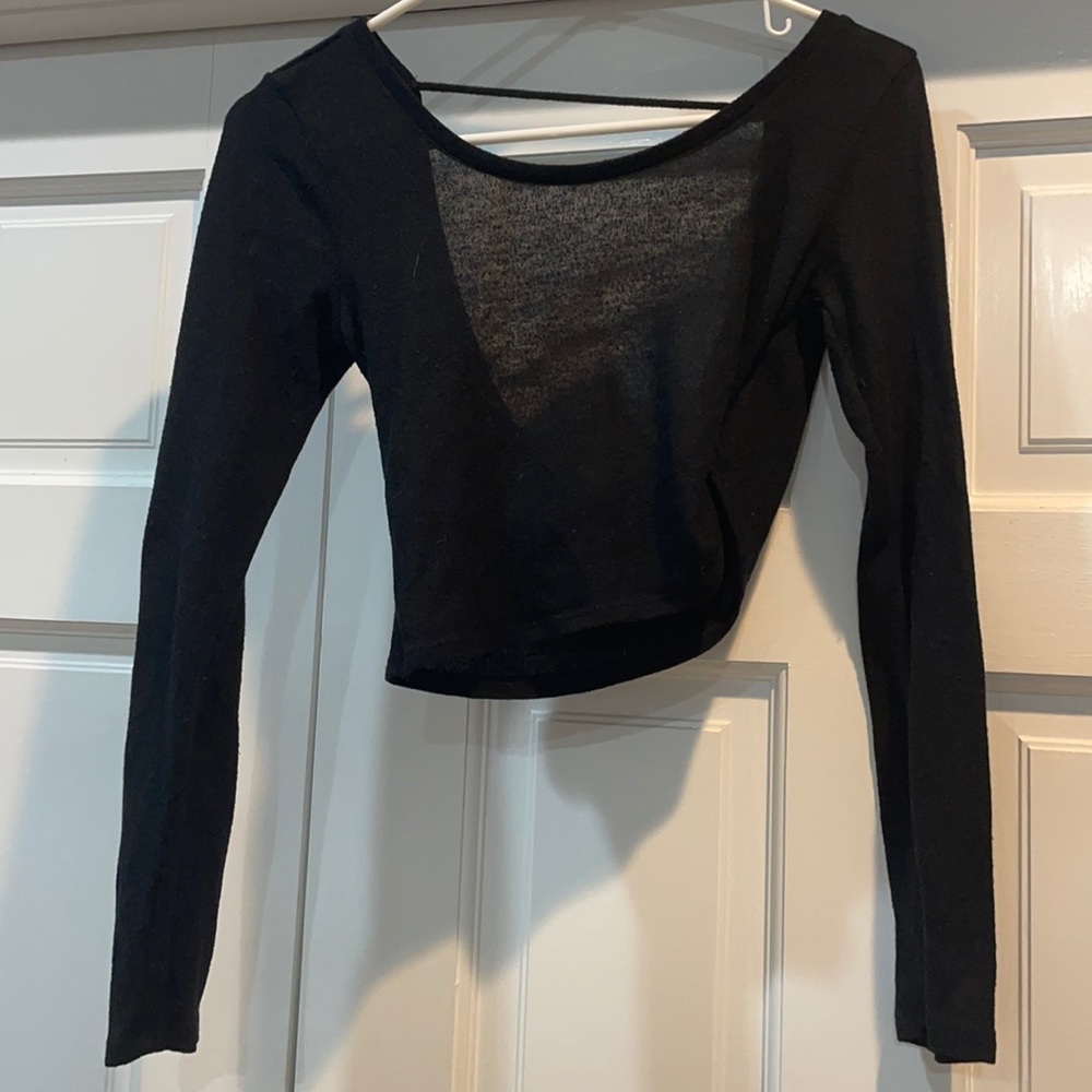 Aerie Long Sleeve, Low Cut Back (sheer) shirt